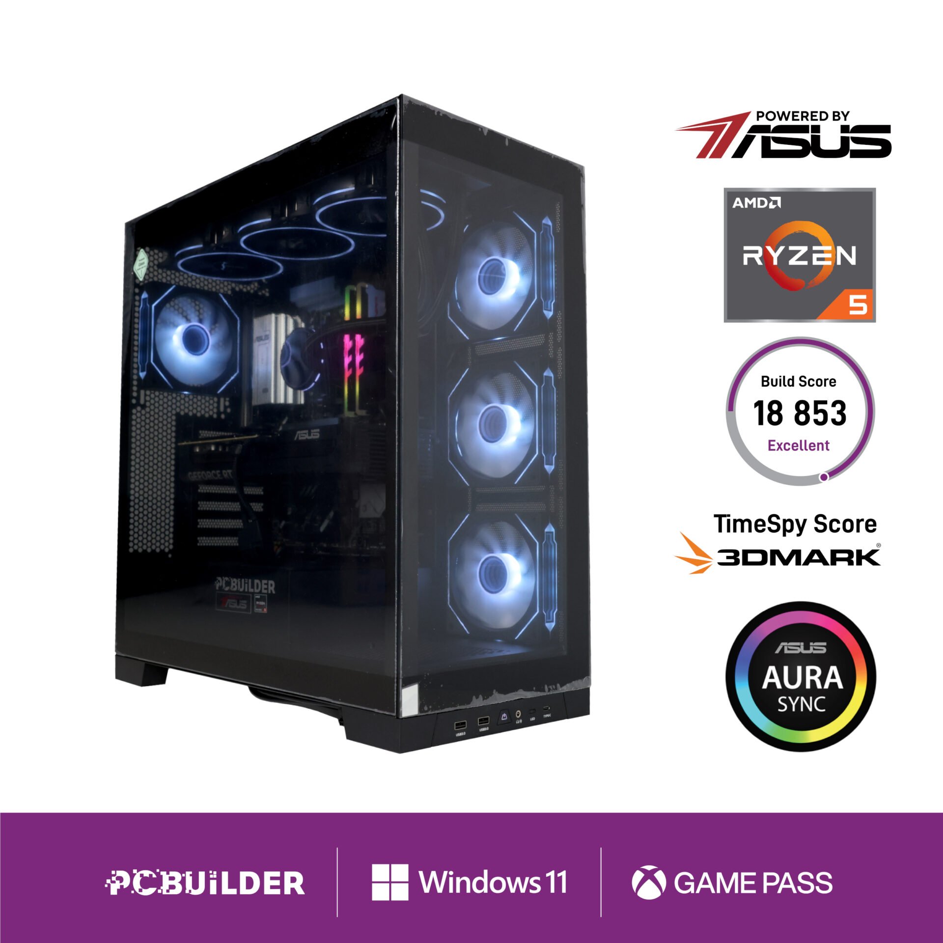 PCBuilder Ryzen 5 7600 MAVERICK Windows 11 Gaming PC