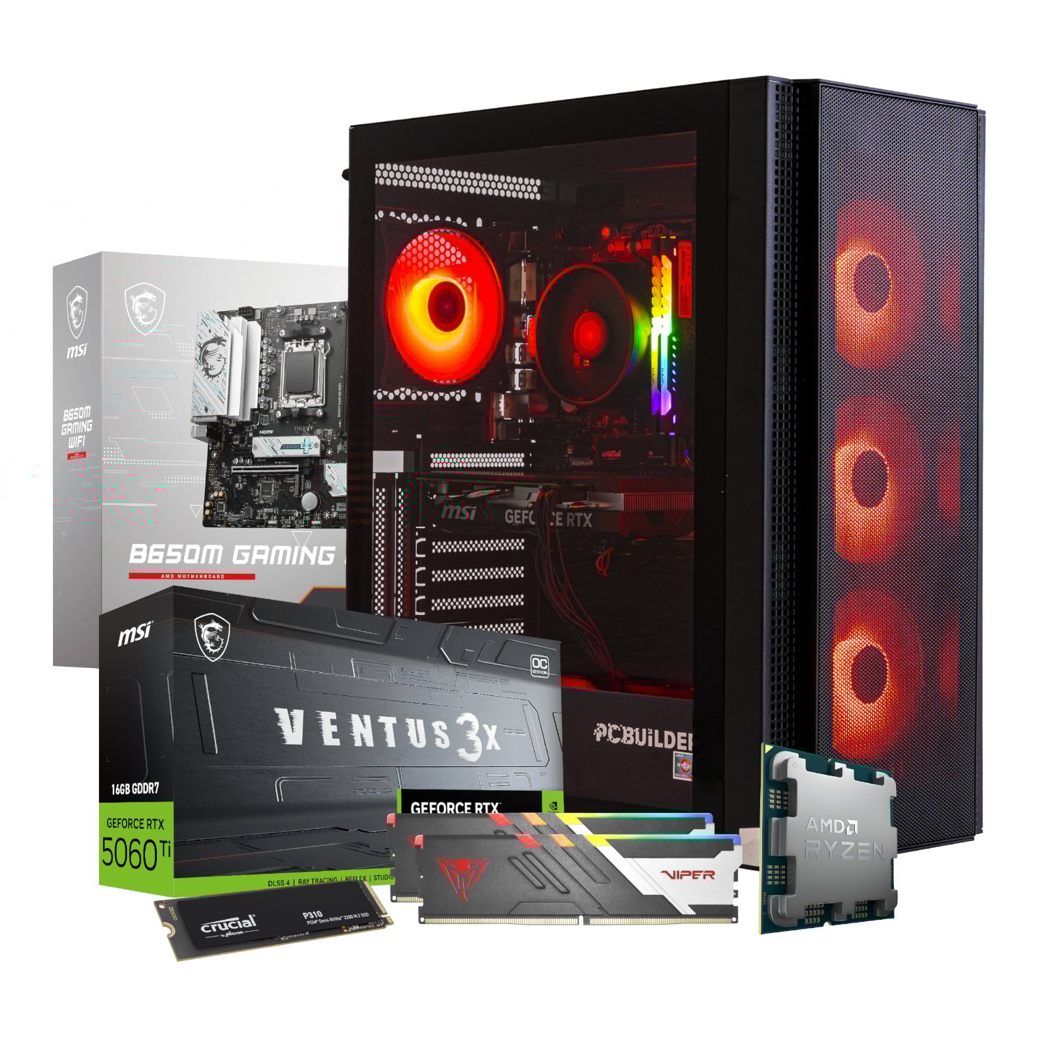 PCBuilder Ryzen 5 9600X NEXUS Windows 11 Gaming PC - Image 2