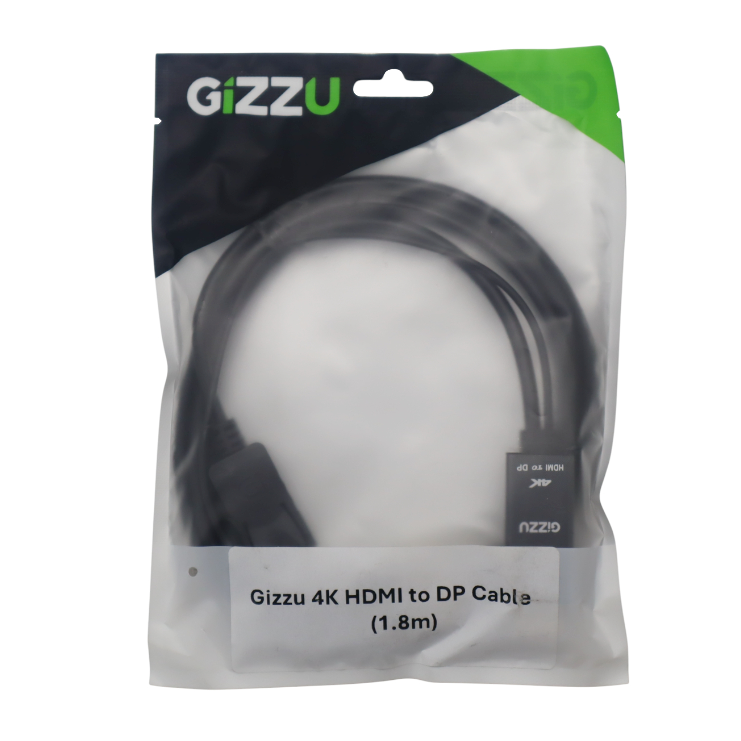Gizzu 4K HDMI to DP Cable (1.8m) - Black - Image 3