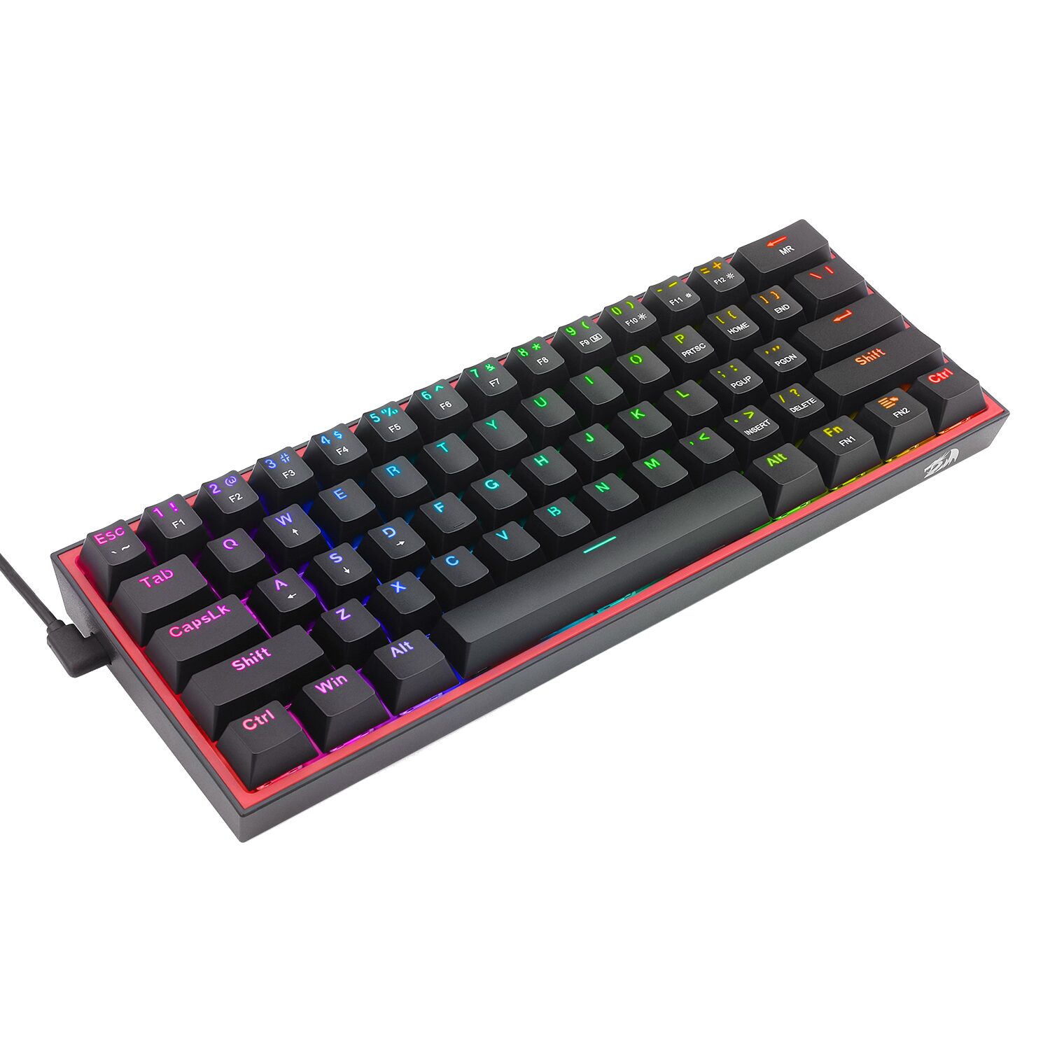 Redragon K616 FIZZ Pro 61-Key RGB Mechanical Gaming Keyboard – Black (60%, RGB, Wireless/Wired, Hot-Swappable) - Image 5