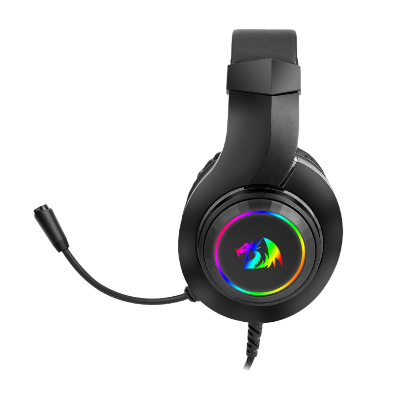 REDRAGON Over-Ear HYLAS Aux (Mic and Headset)|USB (Power Only)
RGB Gaming Headset - Black - Image 4