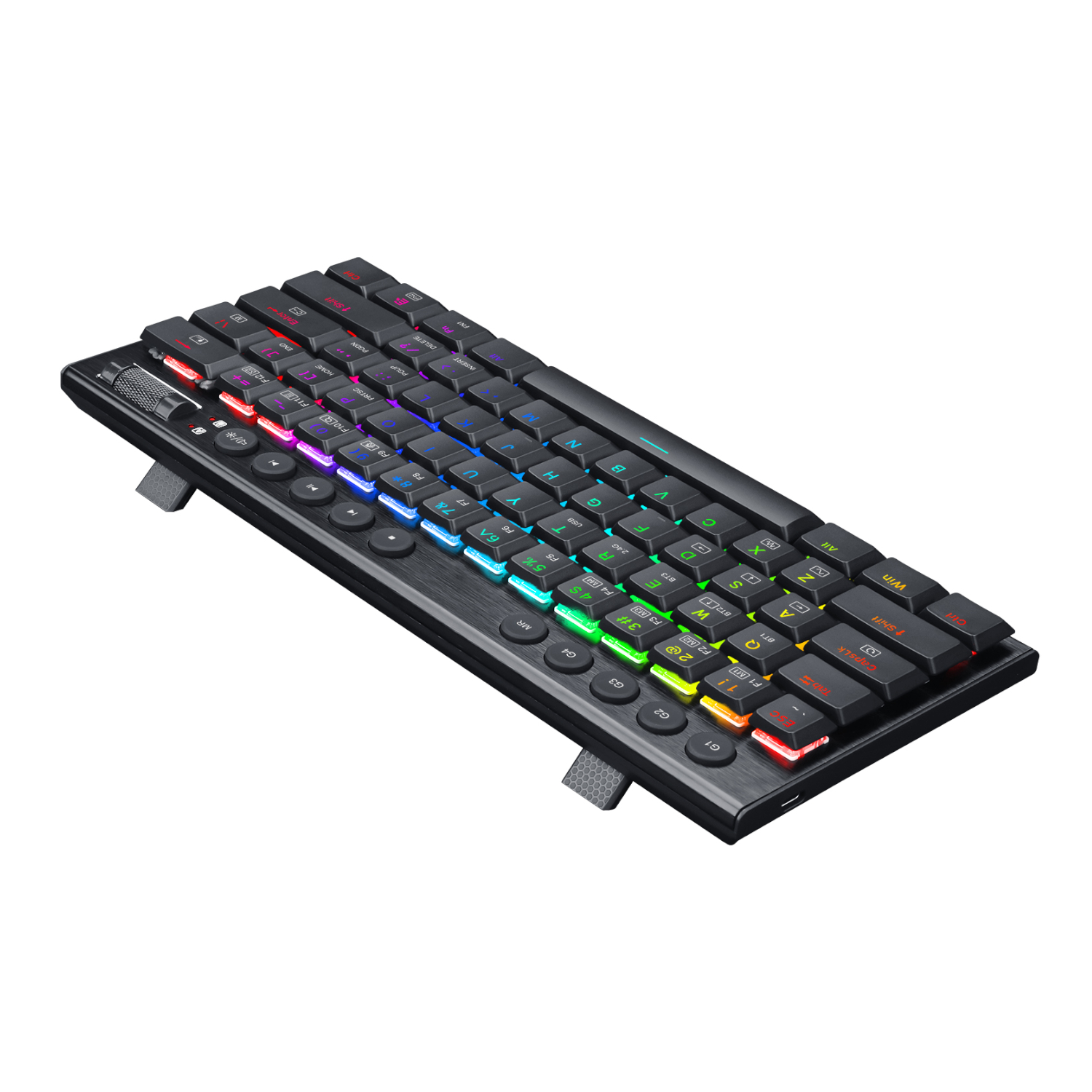 REDRAGON Horus Mini 61Key Red Switch RGB Low Profile Gaming Mechanical Keyboard - Black - Image 5