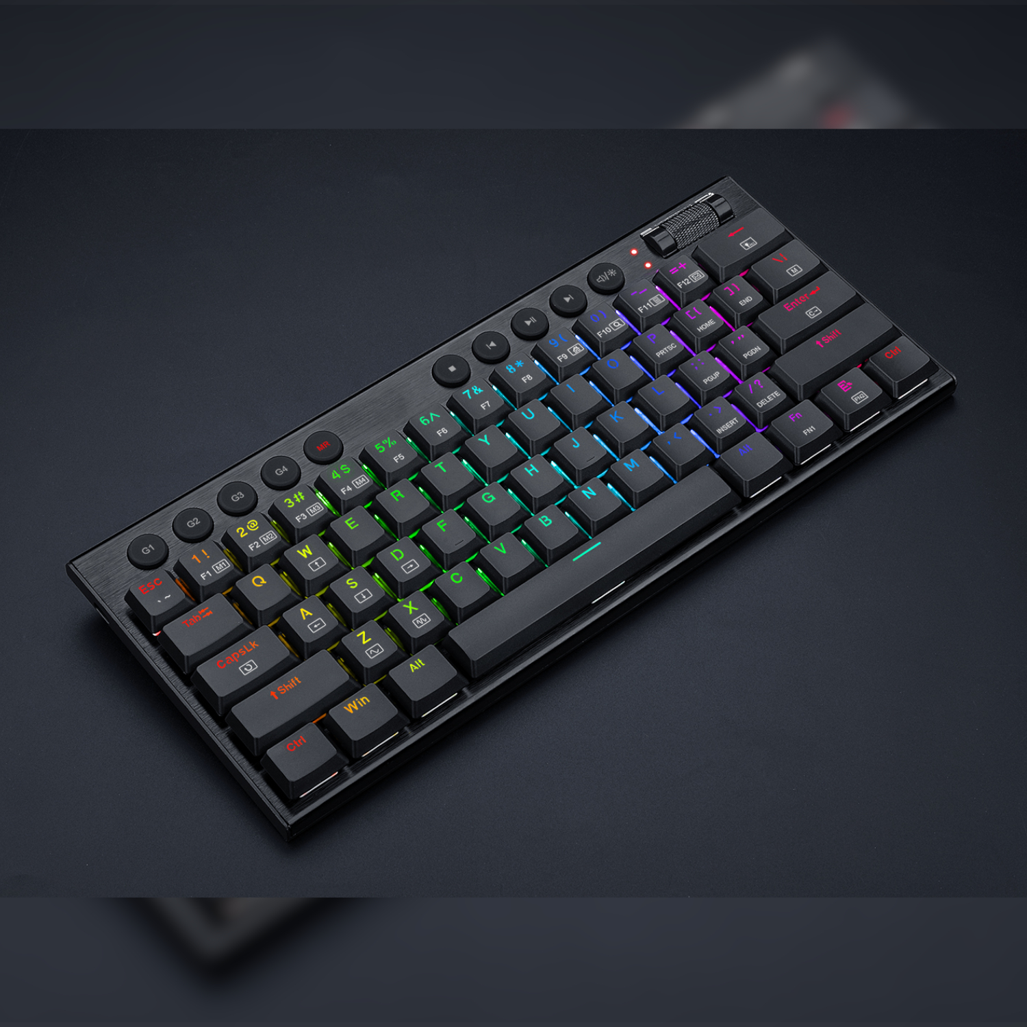 REDRAGON Horus Mini 61Key Red Switch RGB Low Profile Gaming Mechanical Keyboard - Black - Image 6
