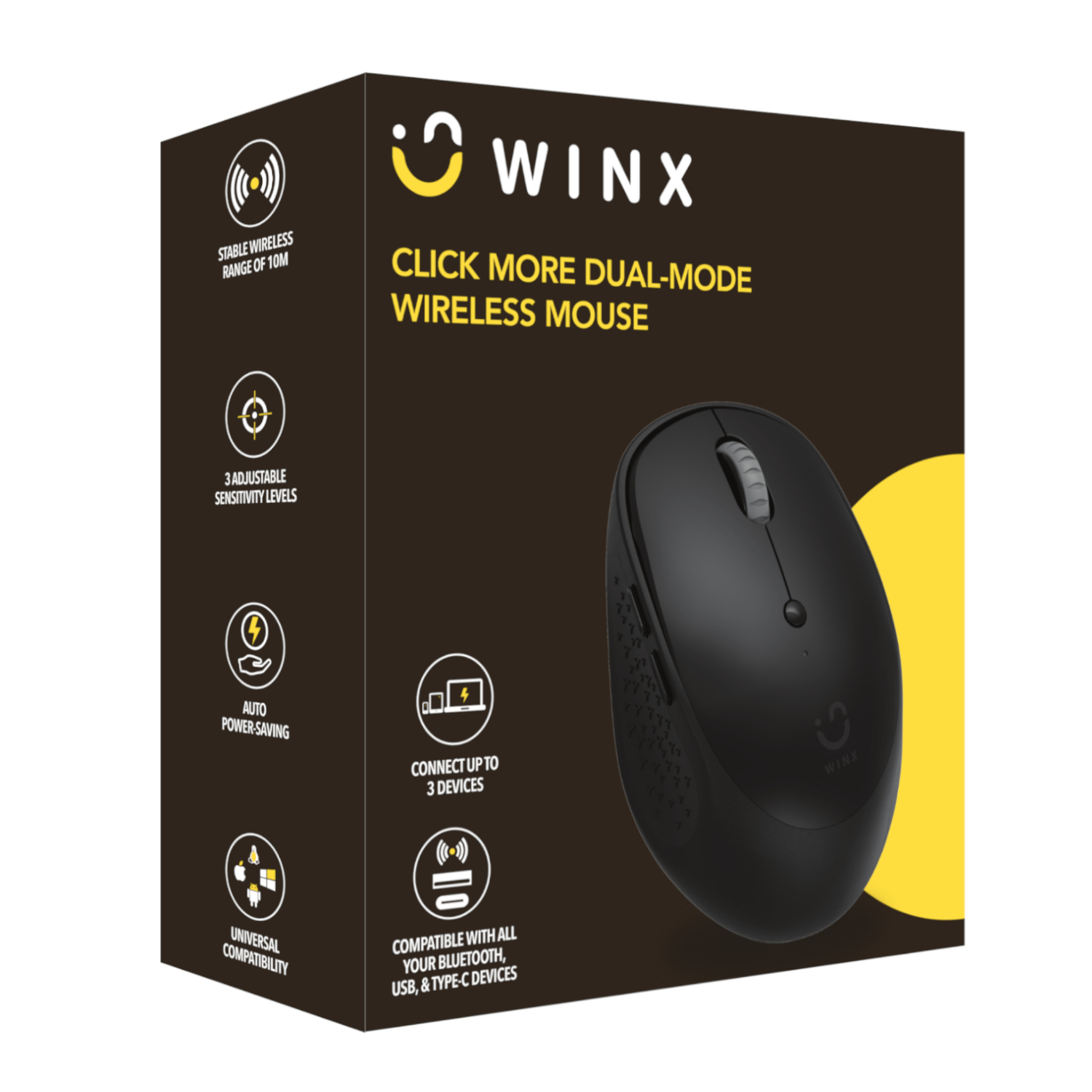 WINX CLICK More Dual-Mode Wireless Mouse - Black - Image 5