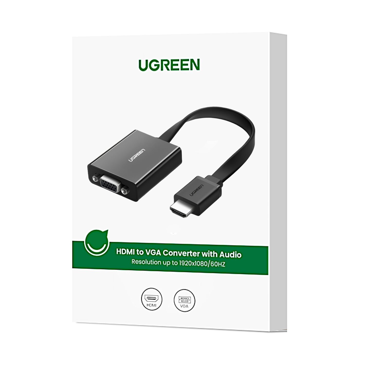 UGREEN HDMI to VGA Adapter, with 3.5mm Audio and Power Port - Black - Image 5