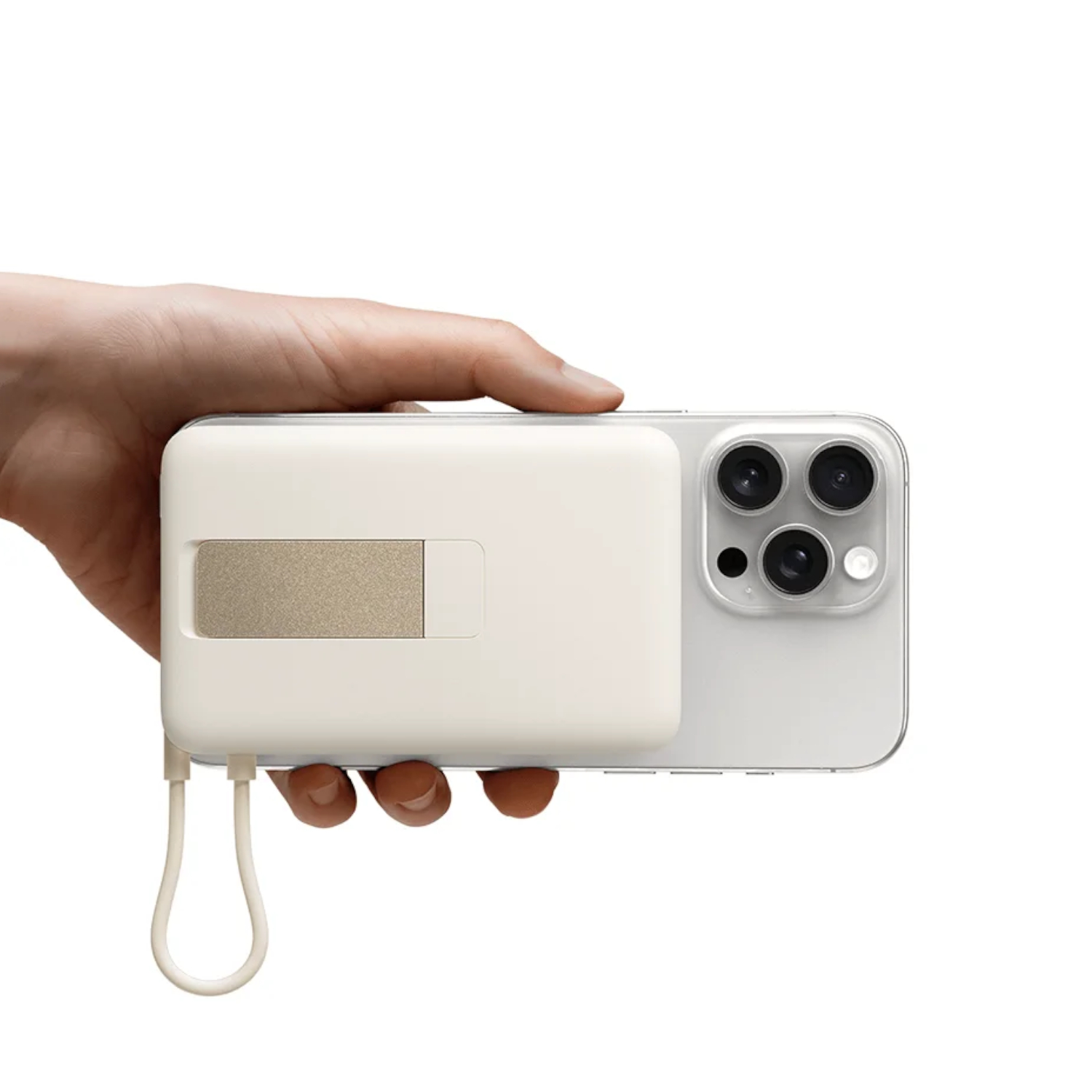 Xiaomi Magnetic Power Bank 10000mAh with Built-in Stand - Beige - Image 3