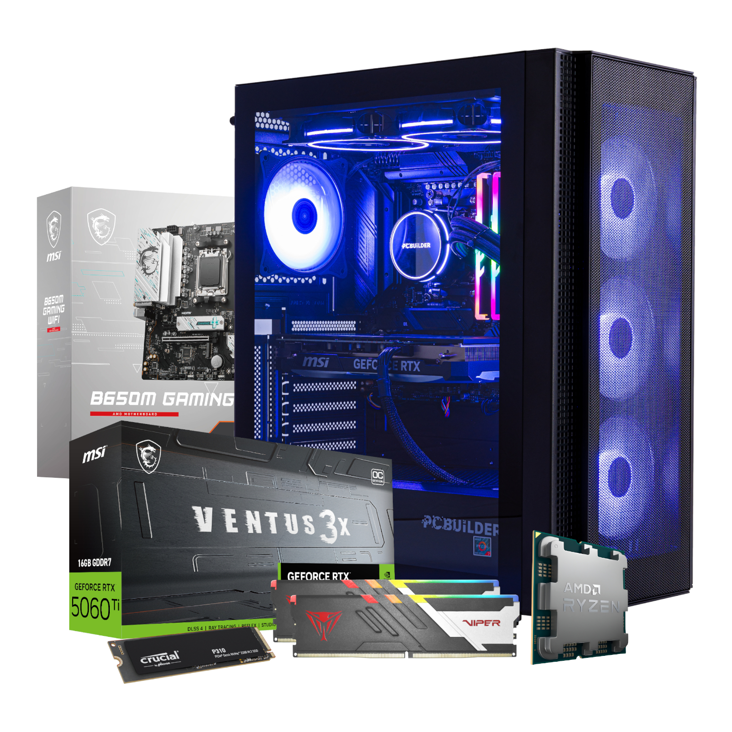 PCBuilder Ryzen 5 9600X NEXUS Windows 11 Gaming PC - Image 2