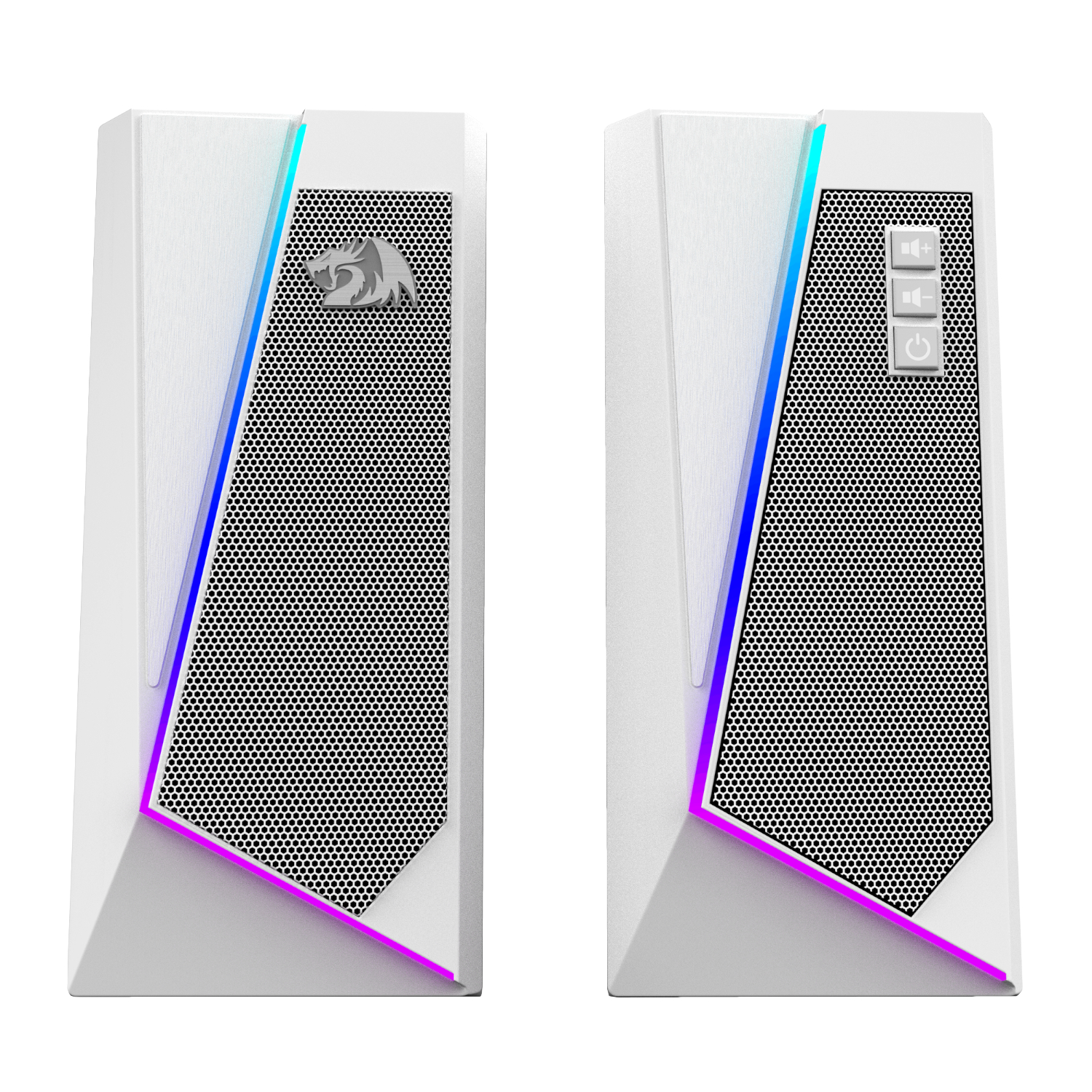 Redragon GS20W ANVIL 3W 2.0 RGB Stereo Desktop PC Speakers - White - Image 2