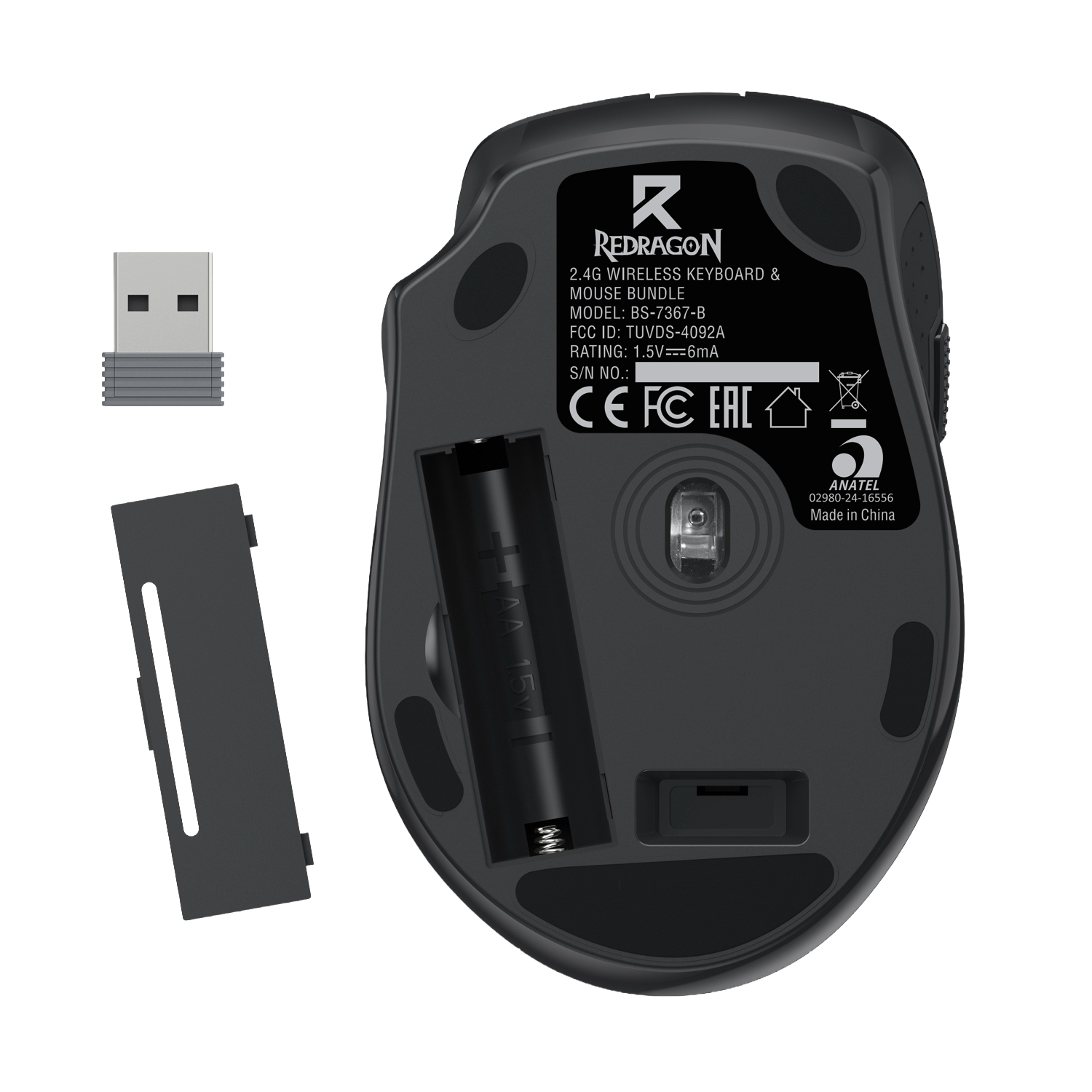 Redragon BS-7367-B Wireless Office Keyboard and Mouse Combo - Black - Image 5