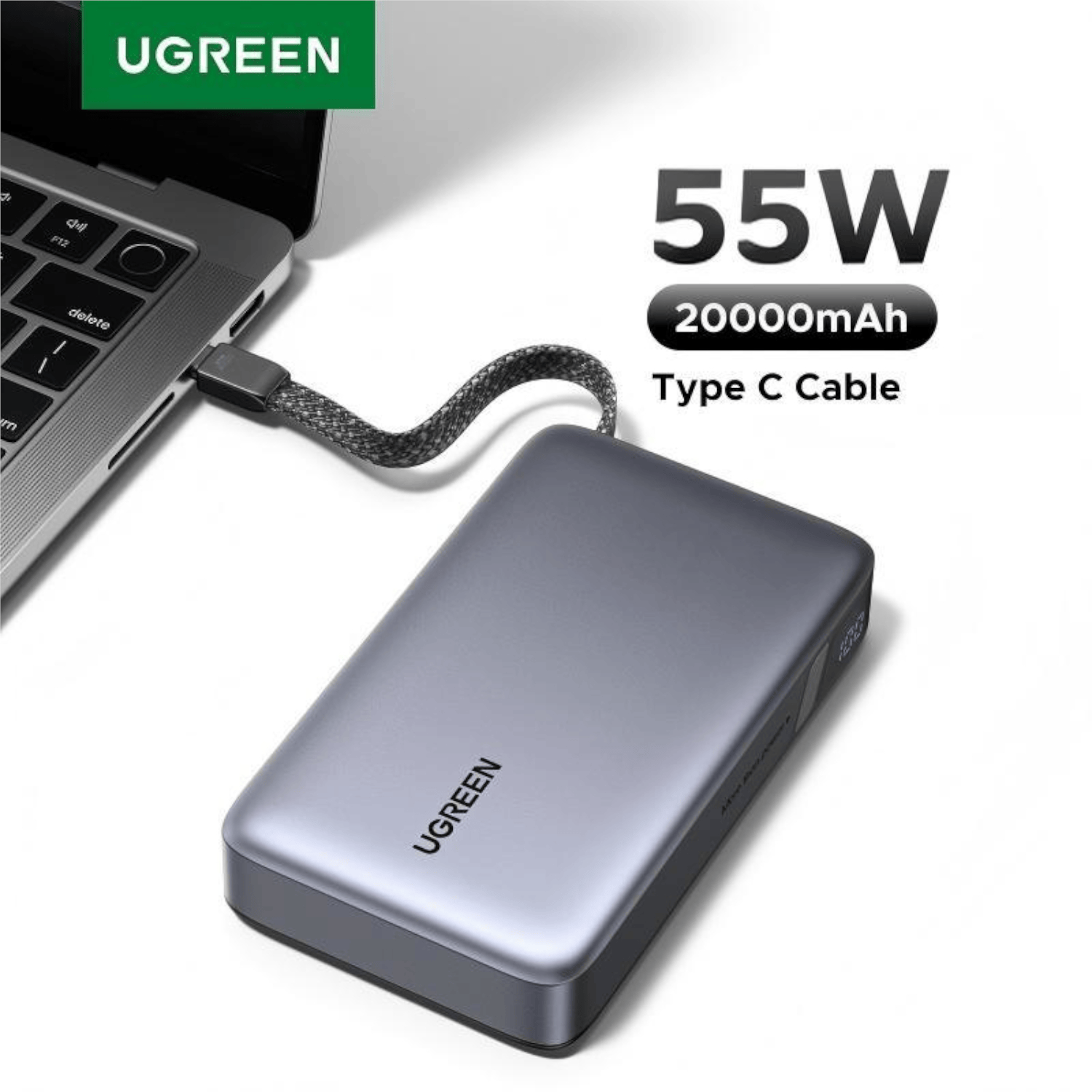 UGREEN Nexode Power Bank 20000mAh 55W with built-in USB Type-C Cable - Image 4