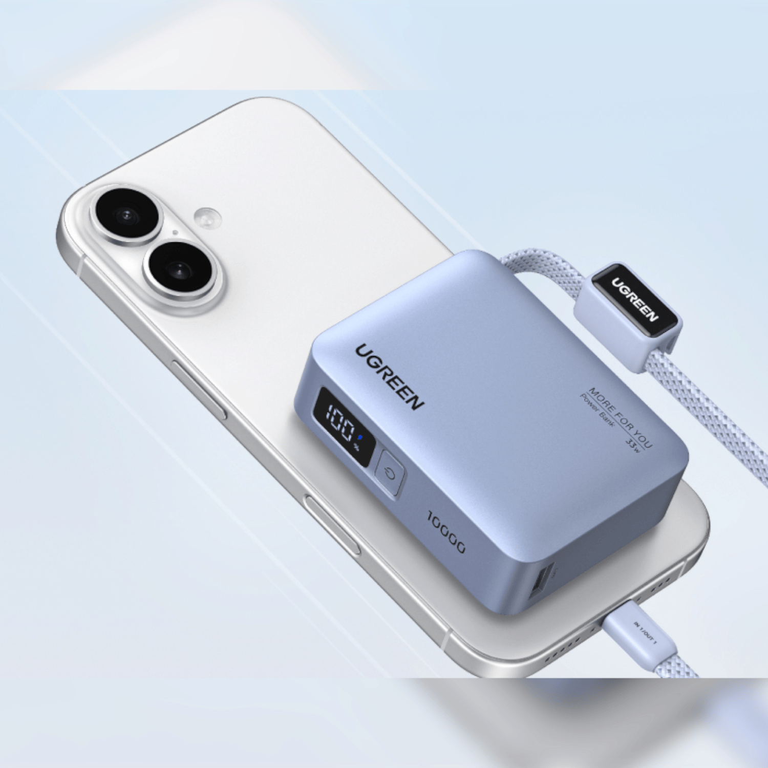 UGreen Nexode 10000mAh 30W Power Bank with Built-in USB Type-C Cable - Image 5