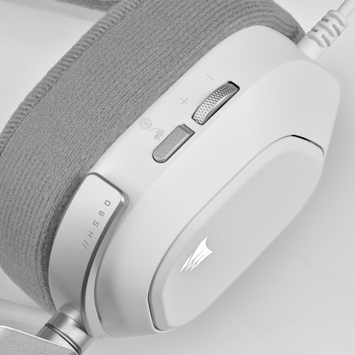Corsair HS80 RGB USB Wired Over-Ear Gaming Headset — White - Image 7