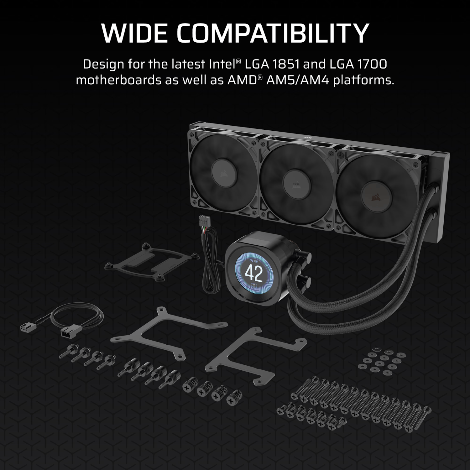 Corsair NAUTILUS 360 RS LCD Liquid CPU Cooler - Black - Image 3