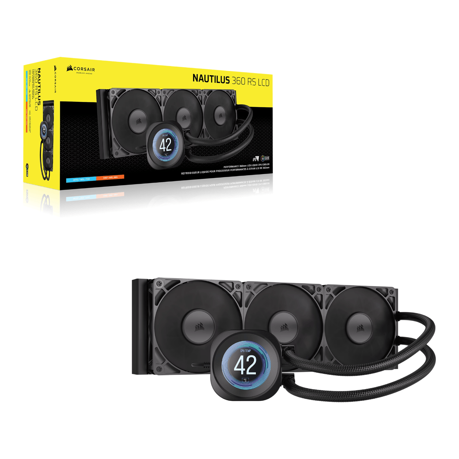 Corsair NAUTILUS 360 RS LCD Liquid CPU Cooler - Black - Image 4