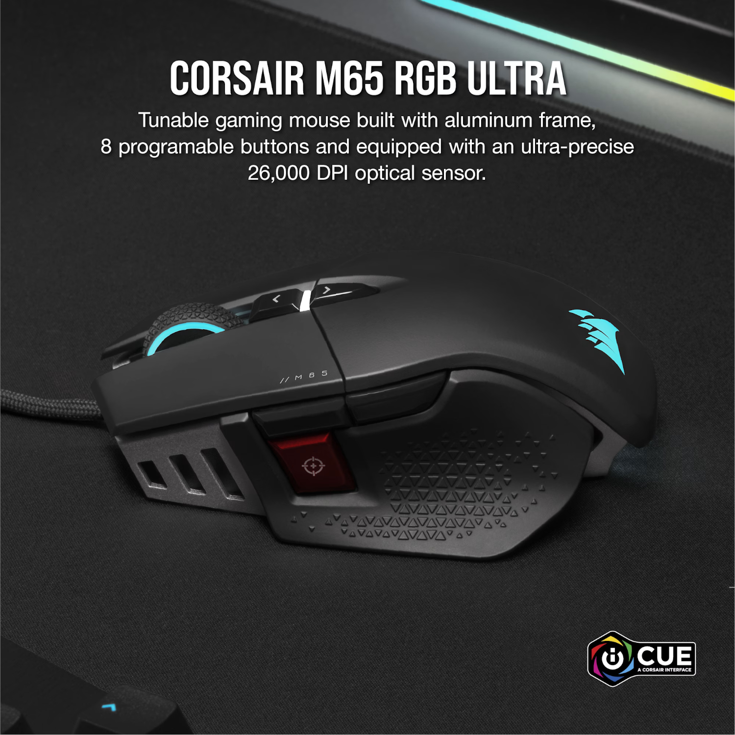 Corsair M65 RGB ULTRA Tunable FPS 26000DPI Gaming Mouse - Black - Image 5