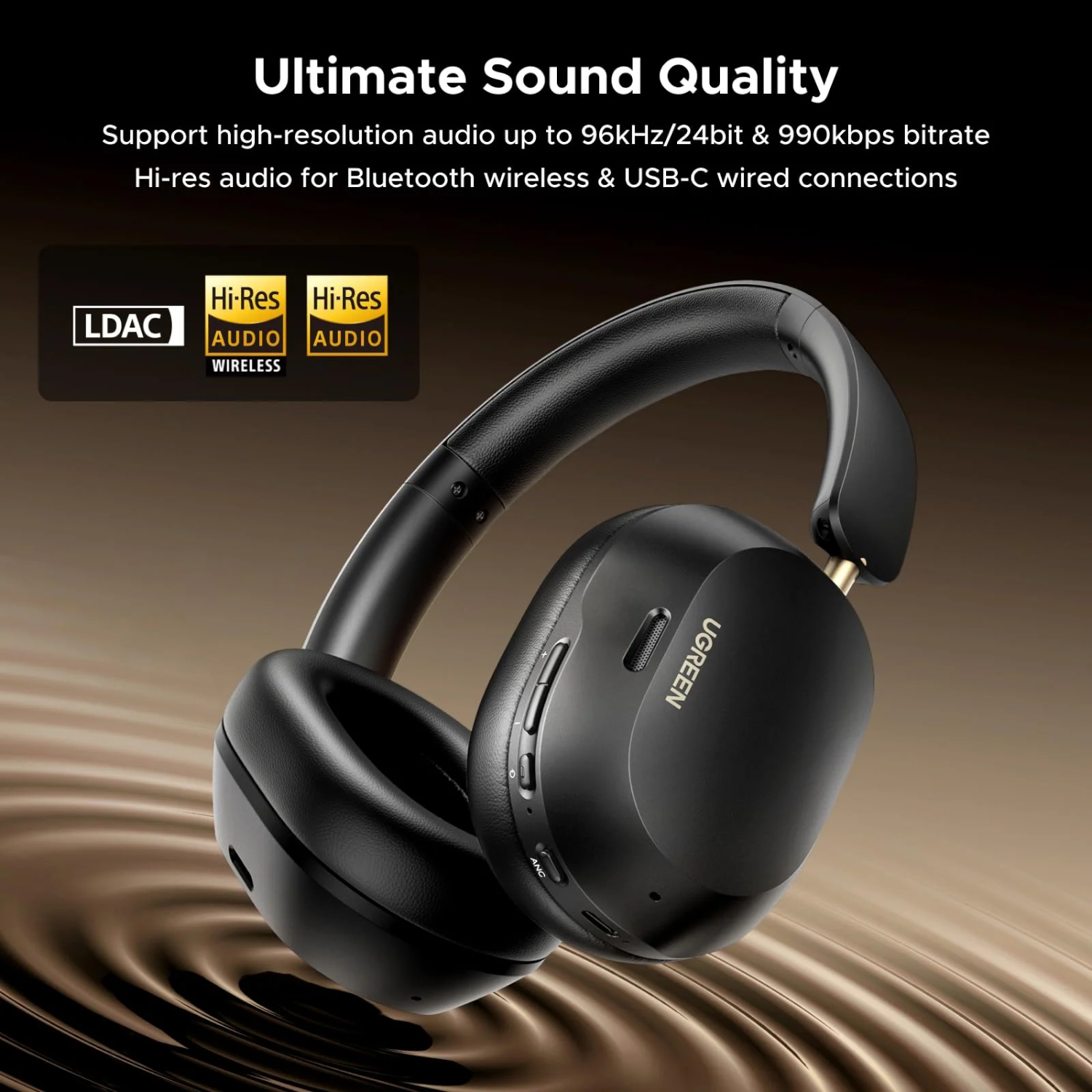 UGREEN HiTune Max 5C Hybrid ANC Headphones – Black - Image 3