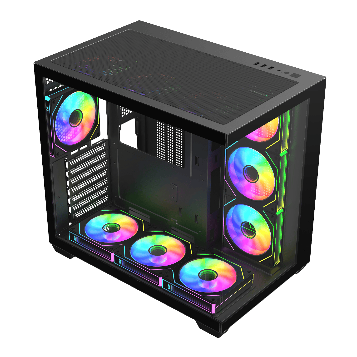 FSP M341 ARGB ATX Mid Tower Gaming Chassis - Black - Image 4